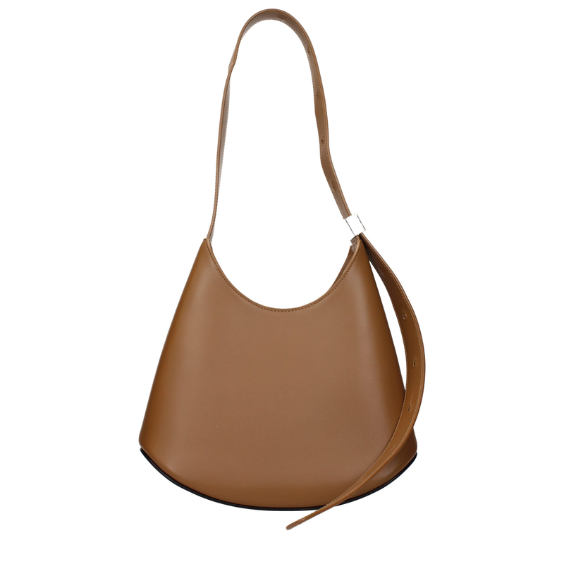 Brown leather shoulder bag-null