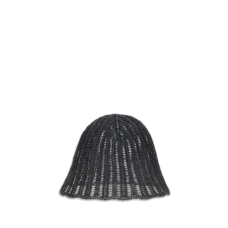 Black polyamide bucket hat-null