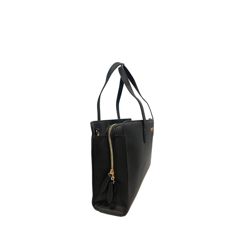 Black pu women shoulder bag-null
