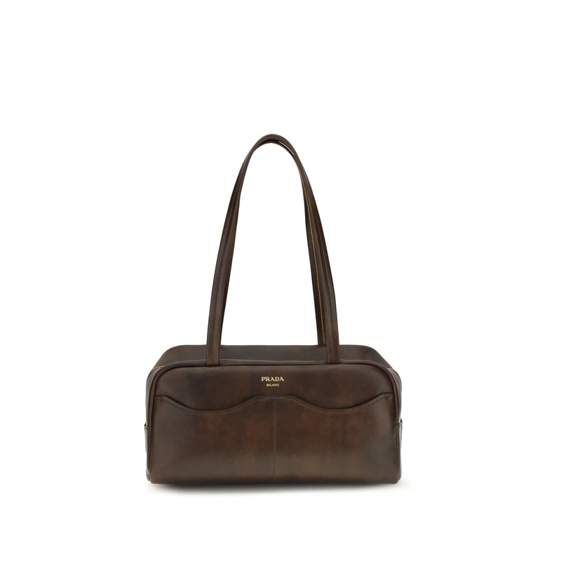 Brown calf leather bos taurus shoulder bag-null