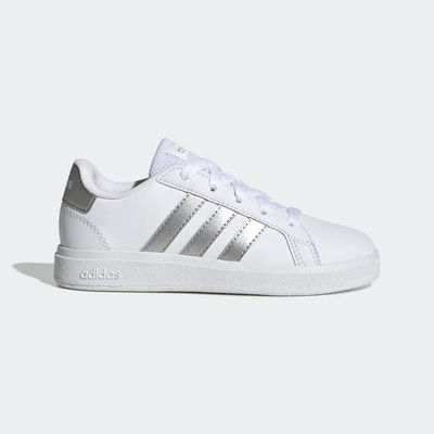 Adidas grand court 2.0 junior shoes gw6506, White/silver, medium