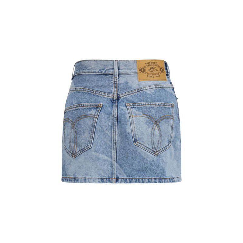 Blue denim skirt-null