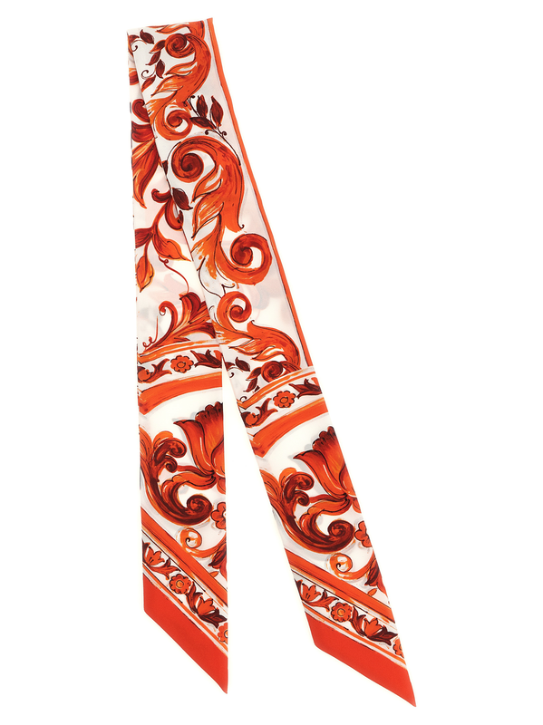 Orange silk foulard-null