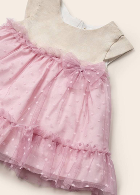 Φορεμα συνδυασμενο τουλι, Pink, medium