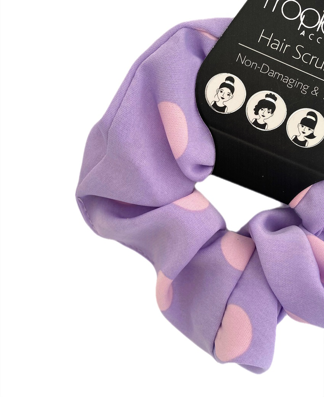 Hair scrunchy polka dot  lilac-null