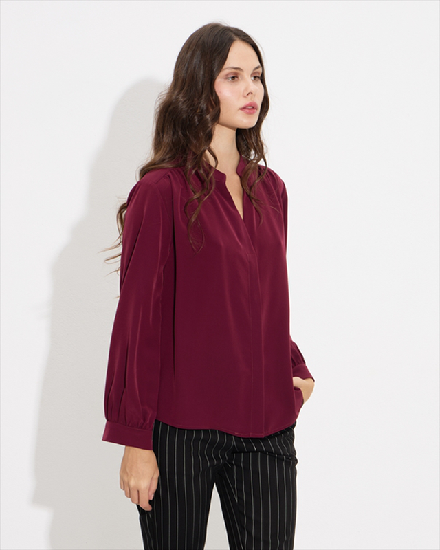 Shirt crepe mao neck-null