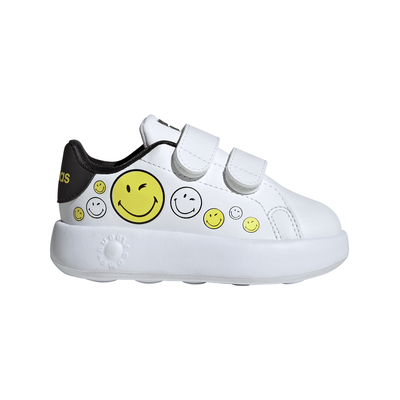 Adidas infant's adidas smiley advantage shoes kids, White, medium