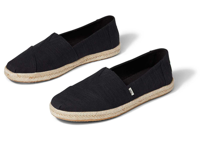 Toms slubby woven women, Navy, medium