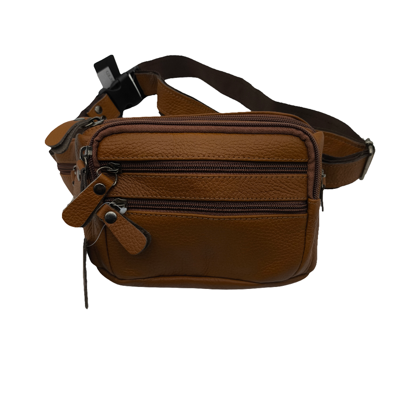 Classic tan leather belt bag / fanny pack-null