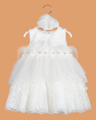 Dress christening girl, Ecru, medium