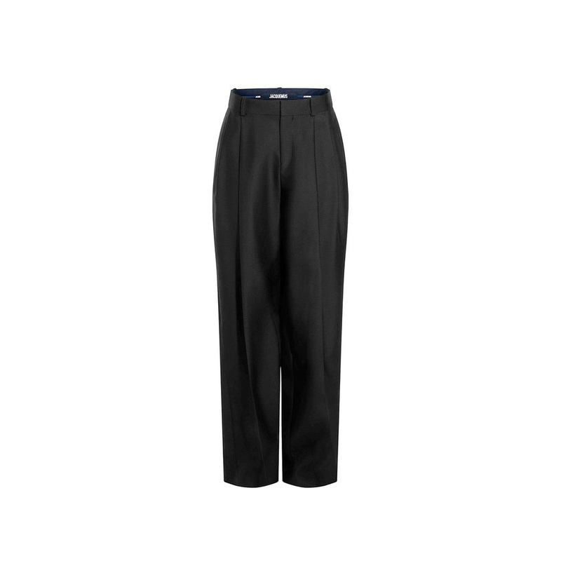 Black silk flared pants-null