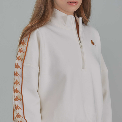 Kappa γυναικείο φούτερ 222 banda pepitagt, White, medium