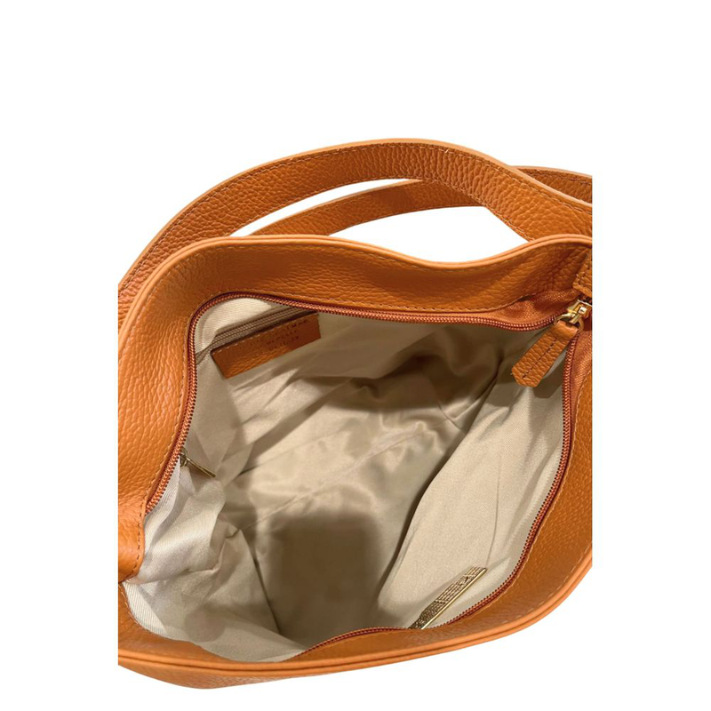 Brown leather women shoulder bag-null