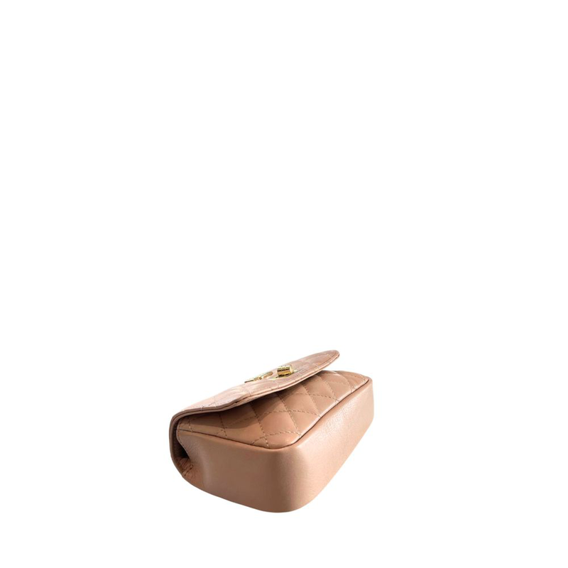 Pink leather women crossbody bag-null