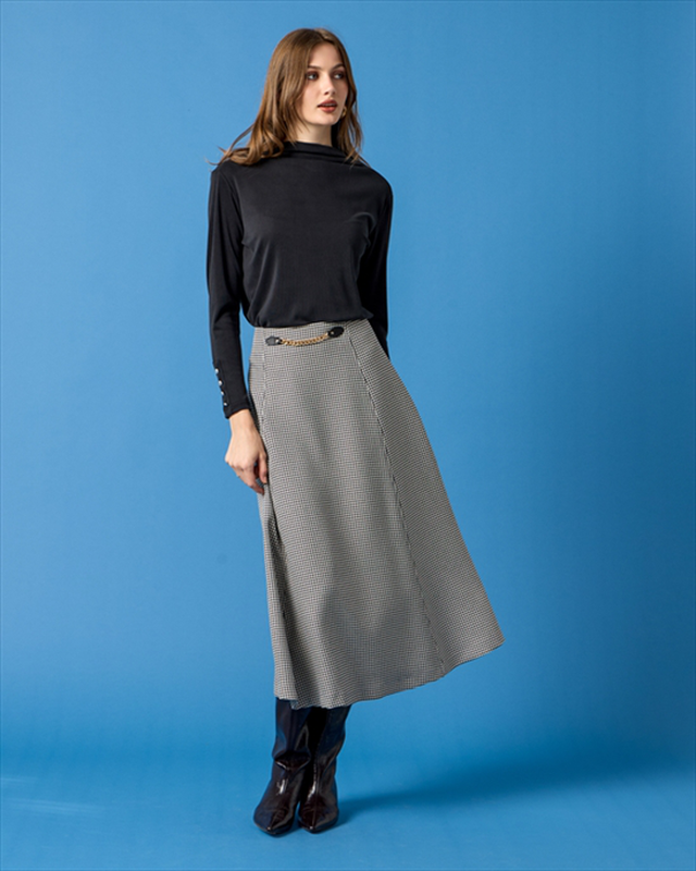 Midi pied de poule skirt-null