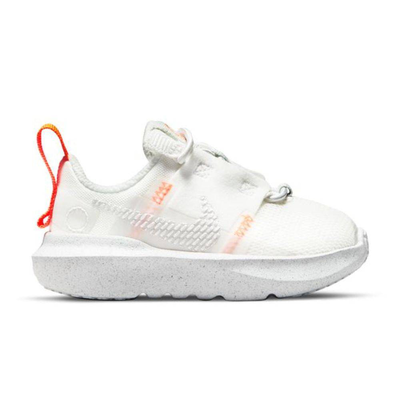 Crater impact infant shoes, White / Orange, medium