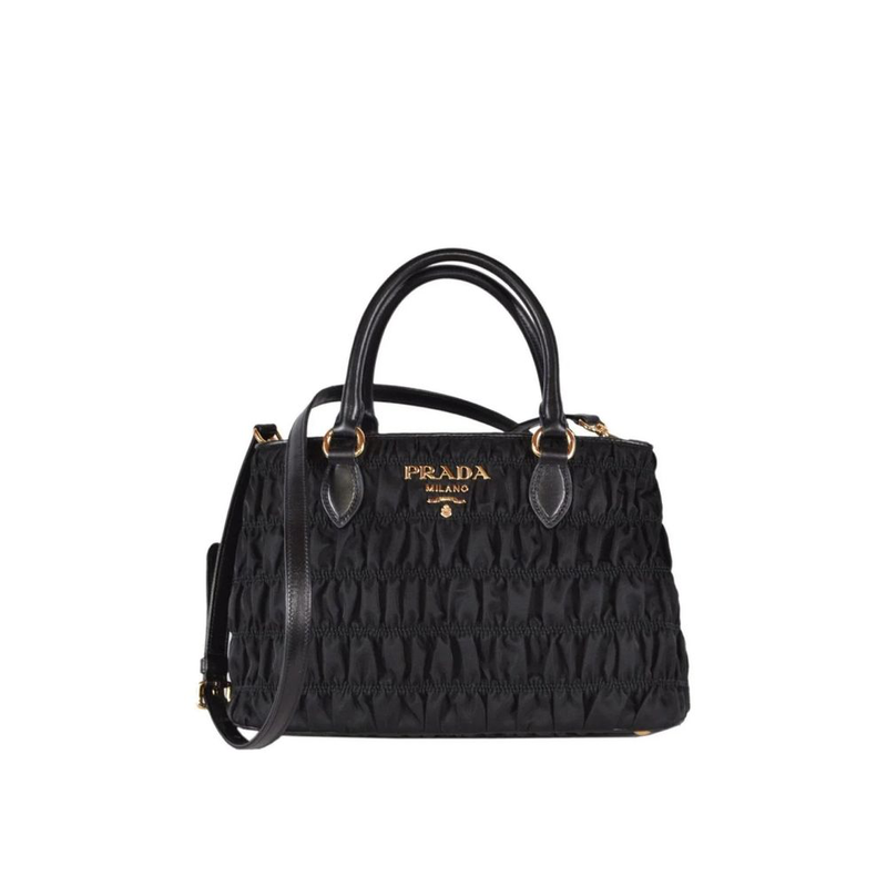 Black nylon handbag-null