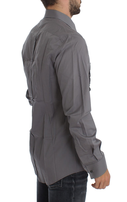 Purple torero gold slim fit dress shirt-null