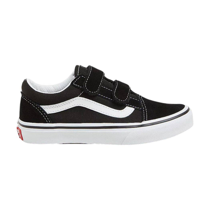 Kids old skool logo check shoes, Black / White, medium