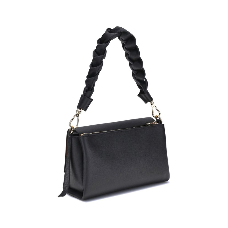 Black calf leather bos taurus shoulder bag-null