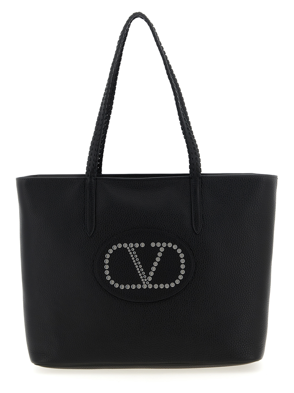 Black calfskin tote bag-null
