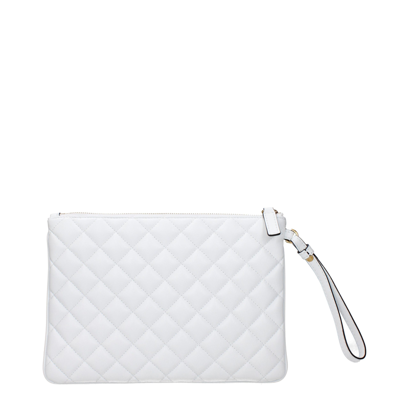 White leather clutch bag-null