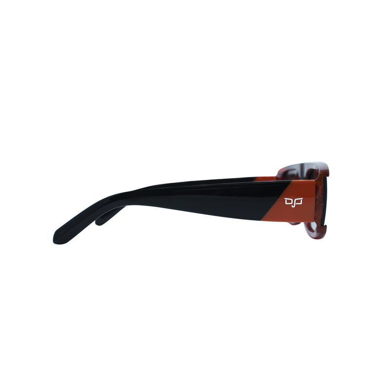 OJO sunglasses square gradient black/orange frame and shiny black with orange detail temples and gre-null