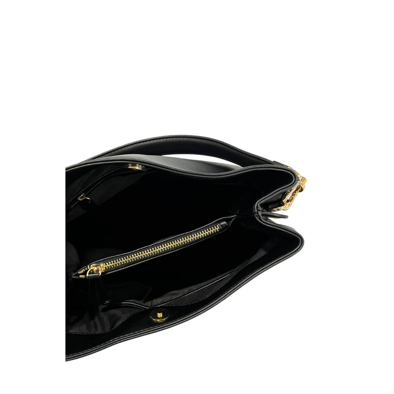 Black pu women shoulder bag-null