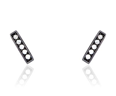 Cupid small zircon earrings, White Zircon, medium
