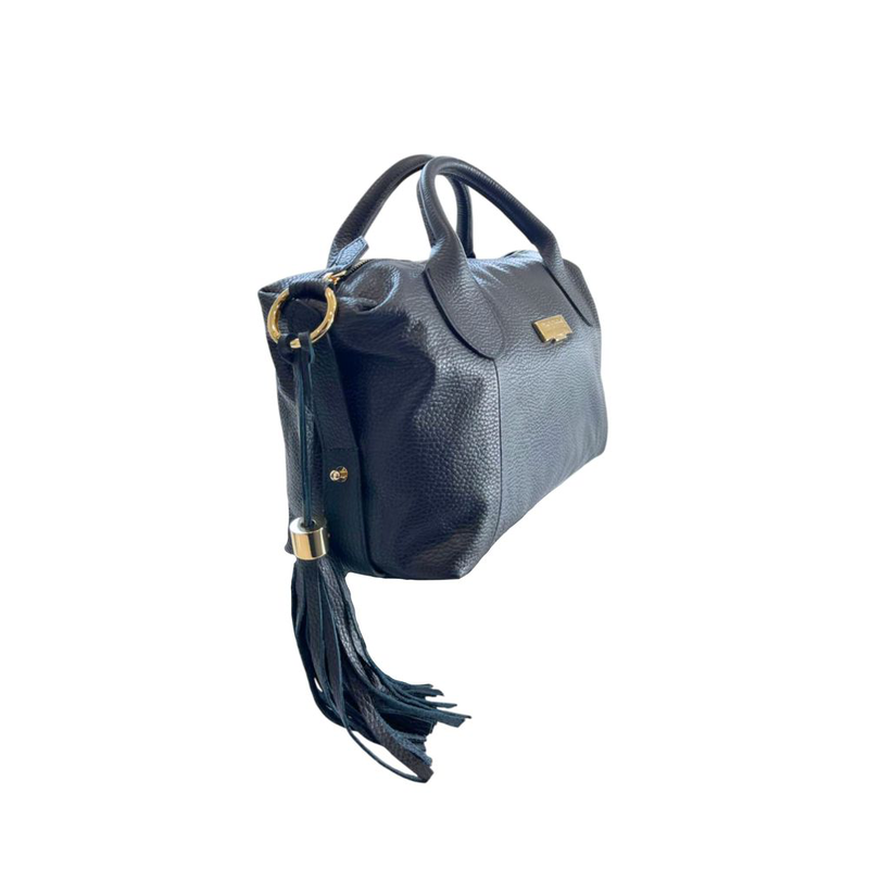 Blue leather women handbag-null