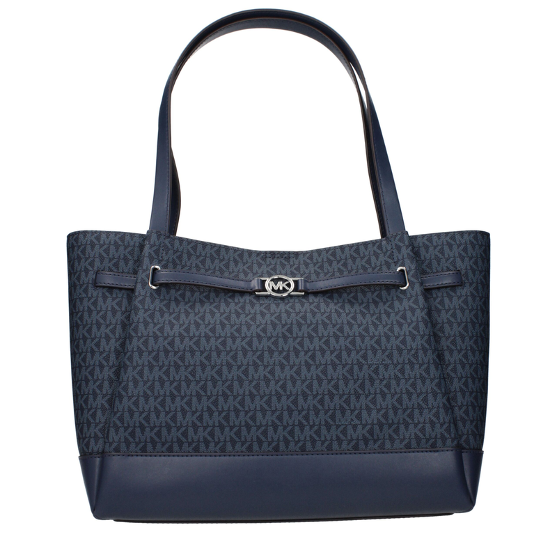 Blue fabric shoulder bag-null