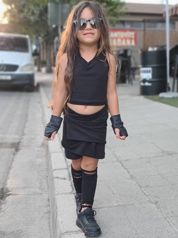 Girls cotton skorts / edgy girls skirt image number null