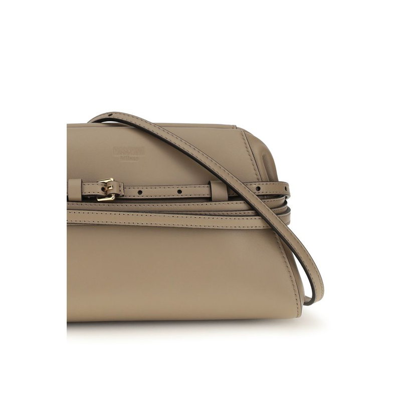 Beige goatskin shoulder bag-null