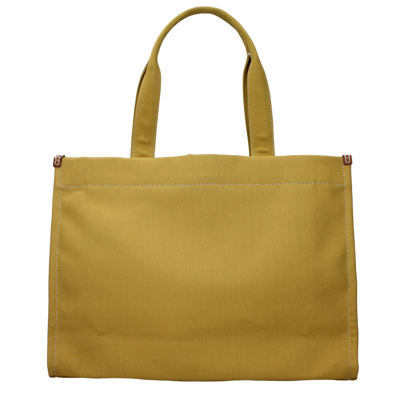 Yellow fabric shoulder bag-null