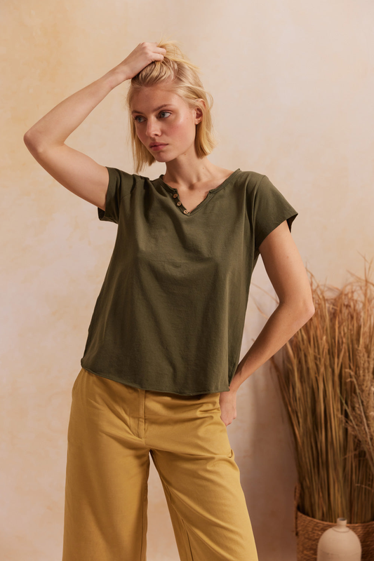 Pamela blouse cotton v-neck-null