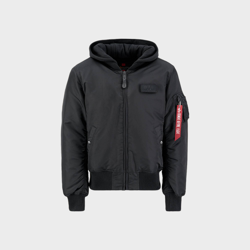 Zip hood back print jacket-null