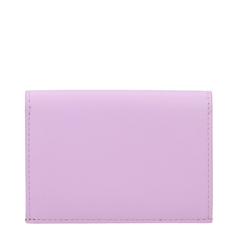 Pink leather cardholder-null