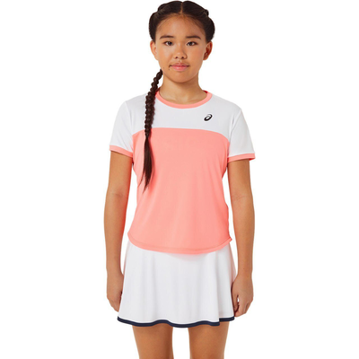 Asics girls tennis ss top (2044a039-701), Coral, medium