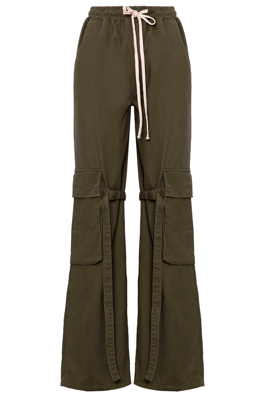 Cargo pants with belts-null