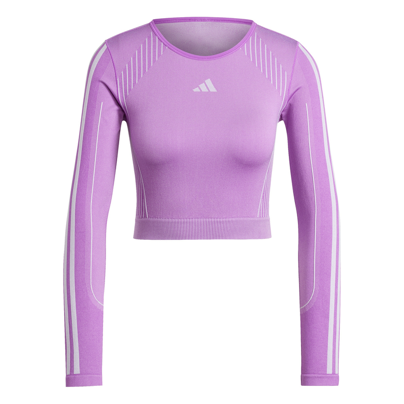 Adidas women's knit long sleeve long-sleeve top image number null