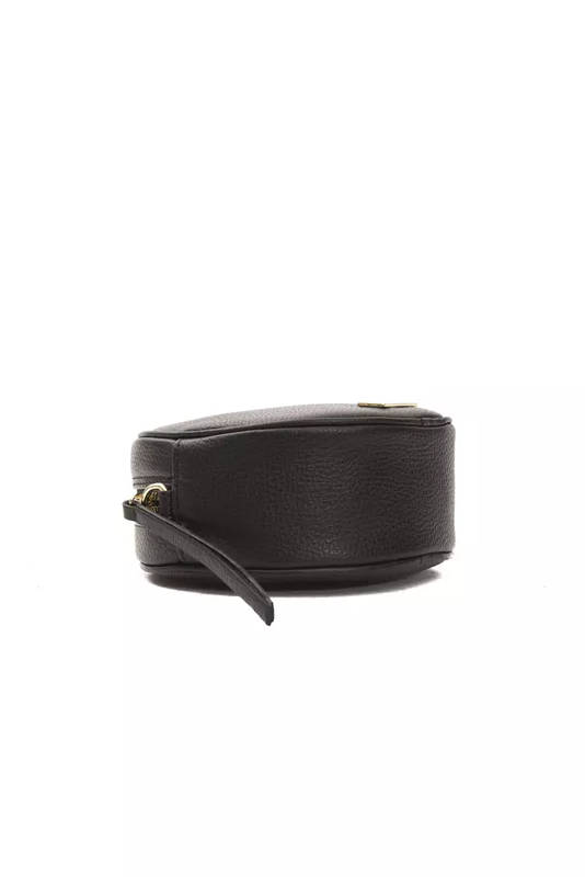 Black leather women crossbody bag-null