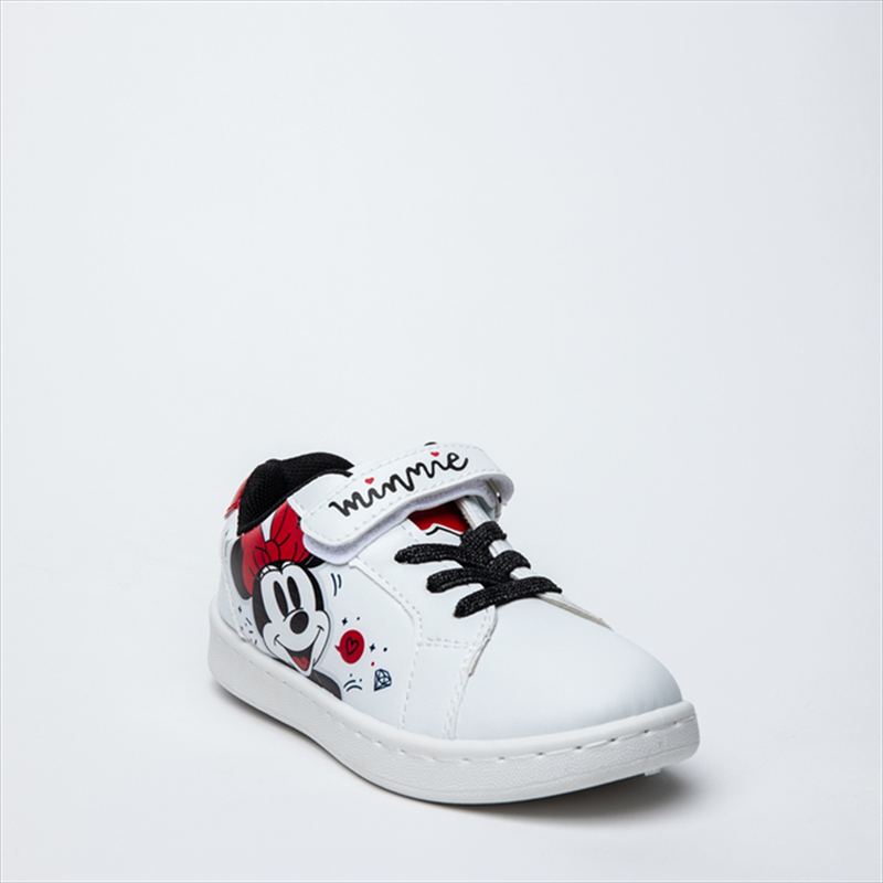 Minnie mouse white sneakers with lace up and velcro strap-null