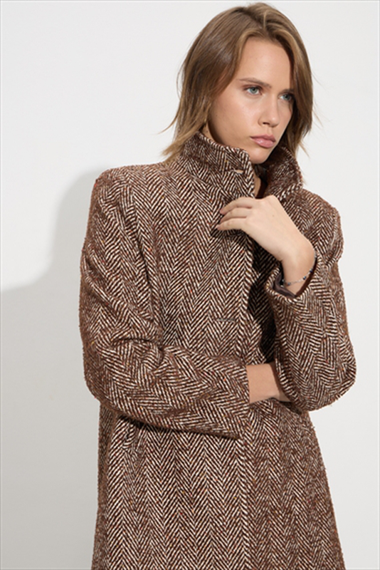 Coat herringbone blend boucle-null