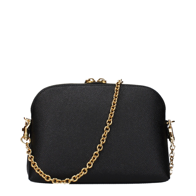 Black leather shoulder bag-null