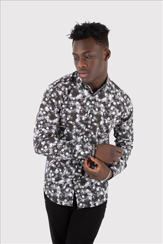 Stefan abstract print textured shirt-null