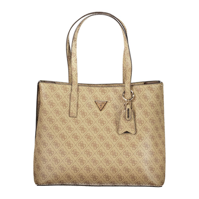 Beige polyurethane women handbag-null