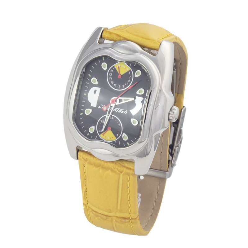 Bicolor leather dress watch-null