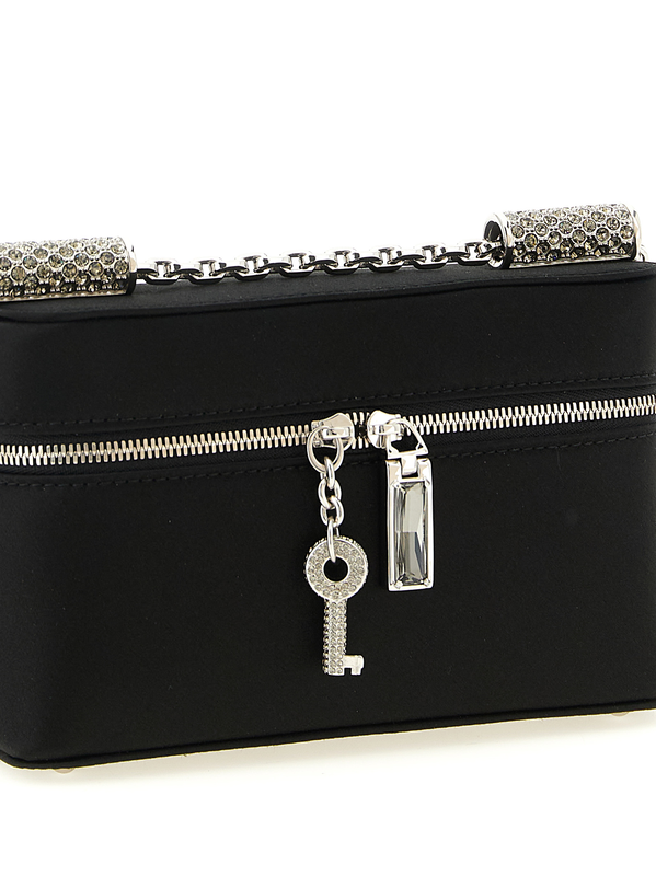 Black viscose crossbody bag-null