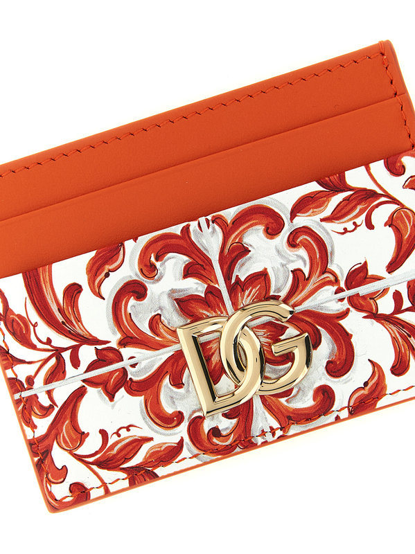 Orange calfskin cardholder-null