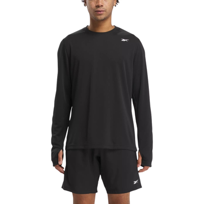 Reebok men training long sleeve tech t-shirt black 100065576, Black, medium